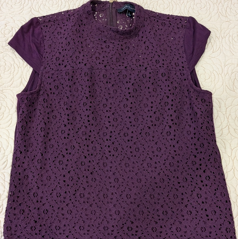 Elegant Purple Lace Women's Top